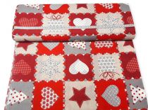 Textillux.sk - produkt Vianočná dekoračná látka veľké srdce  140 cm