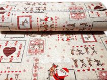 Textillux.sk - produkt Vianočná dekoračná látka Veselé Vianoce s MIkulášom 140 cm