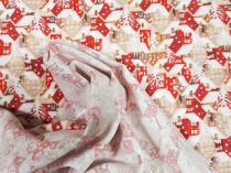 Textillux.sk - produkt Vianočná dekoračná látka zasnežené domčeky 140 cm