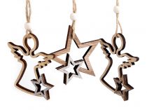 Textillux.sk - produkt Vianočná drevená dekorácia hviezda, anjel na zavesenie