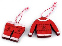 Textillux.sk - produkt Vianočná drevená dekorácia - korčule, rukavice, čiapky, bunda, ponožka, nohavicety