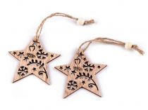 Textillux.sk - produkt Vianočná drevená hviezda, stromček - 2 hnedá prírodná hviezda