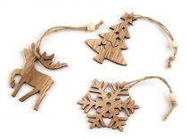 Textillux.sk - produkt Vianočná drevená vločka, strom, sob
