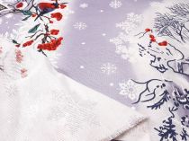 Textillux.sk - produkt Vianočná hrubá bavlnená látka bobule v bordúre a zajačik 150 cm