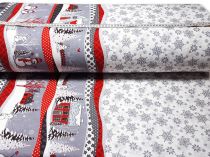 Textillux.sk - produkt Vianočná hrubá bavlnená látka krajinka s bordúrou 150 cm