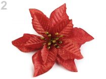 Textillux.sk - produkt Vianočná hviezda Ø14 cm s lurexom - 2 červená svetlá