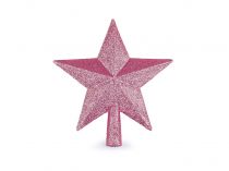 Textillux.sk - produkt Vianočná hviezda na stromček s glitrami 2. akosť - 3 staroružová sv.