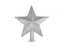 Textillux.sk - produkt Vianočná hviezda na stromček s glitrami - 1 strieborná