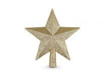 Textillux.sk - produkt Vianočná hviezda na stromček s glitrami - 2 zlatá svetlá
