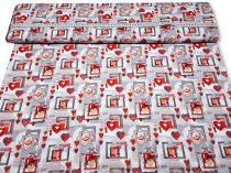 Textillux.sk - produkt Vianočná látka digitálna tlač srdiečka a rámy 150 cm