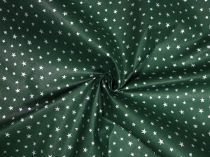 Vianočná látka drobné hviezdičky na zelenom 140 cm