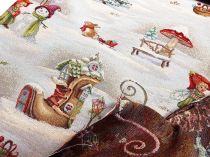 Textillux.sk - produkt Vianočná látka gobelín čižmička so škriatkami 140 cm