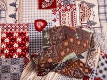 Textillux.sk - produkt Vianočná látka gobelín jeleň so srdciami 140 cm