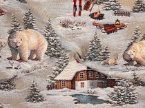 Vianočná látka gobelín ľadový medveď 140 cm