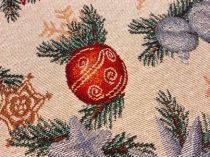Textillux.sk - produkt Vianočná látka gobelín ozdoby na zlatom lurexe 140 cm