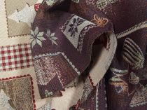 Textillux.sk - produkt Vianočná látka gobelín jeleň a srdce 140 cm
