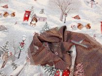 Textillux.sk - produkt Vianočná látka gobelín trblietavá krajinka s jelenčekom 140 cm