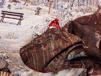 Textillux.sk - produkt Vianočná látka gobelín trblietavá zasnežená krajinka 140 cm
