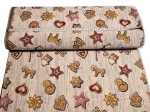 Textillux.sk - produkt Vianočná látka gobelín vianočné perníky 140 cm