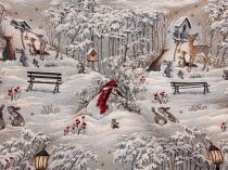 Textillux.sk - produkt Vianočná látka gobelín zasnežená krajinka 140 cm