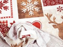 Textillux.sk - produkt Vianočná látka jeleň vločka patchwork 160cm