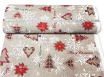 Textillux.sk - produkt Vianočná látka Merry Christmas and Happy New Year 140 cm