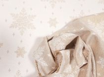 Textillux.sk - produkt Vianočná látka obojstranná - veľká trblietavá vločka 140 cm