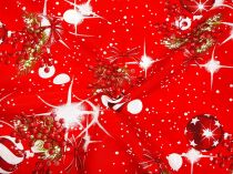 Textillux.sk - produkt Vianočná látka ozdoby s bobuľami 140 cm - 2- ozdoby s bobuľami, červená