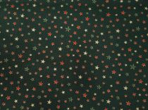 Textillux.sk - produkt Vianočná látka s drobnými hviezdičkami 140 cm - 2-2000 drobné hviezdičky, zelená