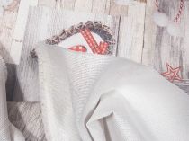Textillux.sk - produkt Vianočná látka trblietavý smejko snehuliak 140 cm