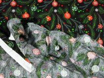 Textillux.sk - produkt Vianočná látka vianočné gule s vetvičkou 140 cm