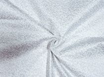 Textillux.sk - produkt Vianočná látka zelené lístočky 140 cm - 5- strieborný lístoček, biela