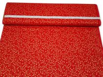 Textillux.sk - produkt Vianočná látka zlaté lístie s bodkami šírka 140 cm