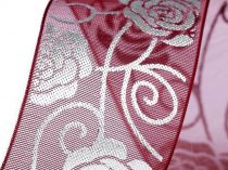 Textillux.sk - produkt Vianočná monofilová stuha ruža šírka 27 mm
