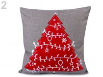 Textillux.sk - produkt Vianočná obliečka na vankúš 40x40 cm vyšívaný - 2 šedá strom