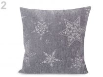 Textillux.sk - produkt Vianočná obliečka na vankúš 45x45 cm srdce, vločka - 2 šedá svetlá hviezdy