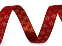 Textillux.sk - produkt Vianočná plátnová stuha hviezdy šírka 15 mm