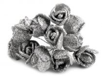 Textillux.sk - produkt Vianočná ruža na drôtiku s glitrami
