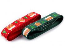 Textillux.sk - produkt Vianočná rypsová stuha domčeky šírka 25 mm