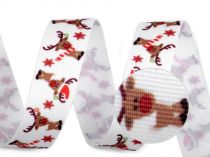 Textillux.sk - produkt Vianočná rypsová stuha šírka 20 mm snehuliak, sob