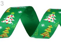 Textillux.sk - produkt Vianočná rypsová stuha šírka 25 mm - 3 zelená pastelová strom