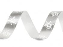 Textillux.sk - produkt Vianočná stuha metalická vločky šírka 16 mm - 1 strieborná
