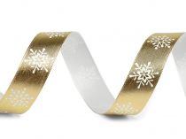 Textillux.sk - produkt Vianočná stuha metalická vločky šírka 16 mm - 2 zlatá