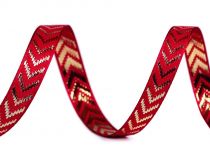 Textillux.sk - produkt Vianočná stuha s lurexom a vlascom šírka 15 mm - 655 bordó sv. zlatá