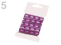 Textillux.sk - produkt Vianočná stuha šírka 10 mm s lurexom a stromky - 5 fialová strieborná
