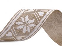 Textillux.sk - produkt Vianočná stuha šírka 40 mm imitácia juty - 2 béžová biela