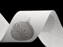 Textillux.sk - produkt Vianočná stuha šírka 50 mm banka - 1 biela šedá