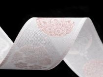 Textillux.sk - produkt Vianočná stuha šírka 50 mm banka - 2 biela púdrová
