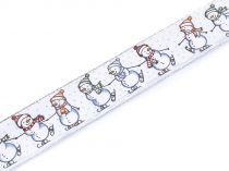 Textillux.sk - produkt Vianočná stuha snehuliaci s drôtom šírka 40 mm