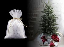 Textillux.sk - produkt Vianočné darčekové vrecúško 19x27 cm tyl s hviezdami